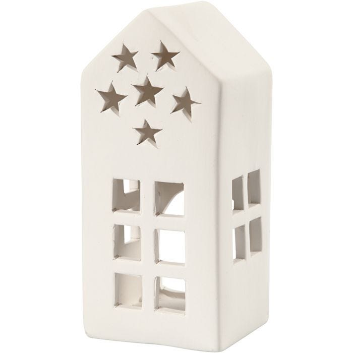 Candelabro para velas pequeñas, A: 16 cm, medidas 7x7 cm, blanco, 8 ud/ 1 paquete