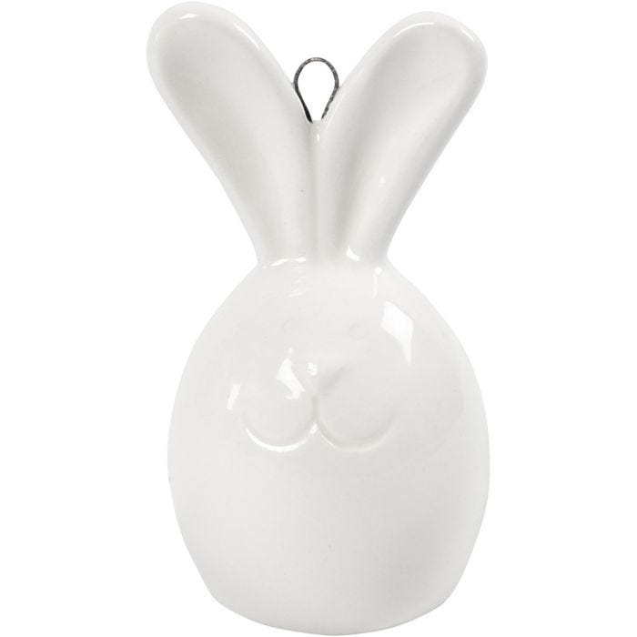 Conejo, A: 6,7 cm, dia 3,6 cm, blanco, 3 ud/ 1 paquete