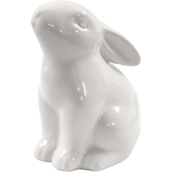 Conejo, A: 9 cm, dia 5,5 cm, blanco, 12 ud/ 1 paquete