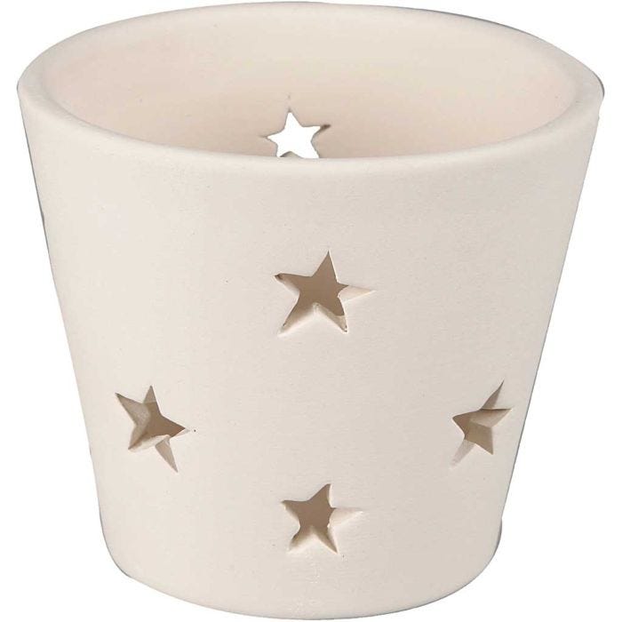 Candelabro para velas pequeñas, A: 6,5 cm, dia 7 cm, blanco, 12 ud/ 1 paquete