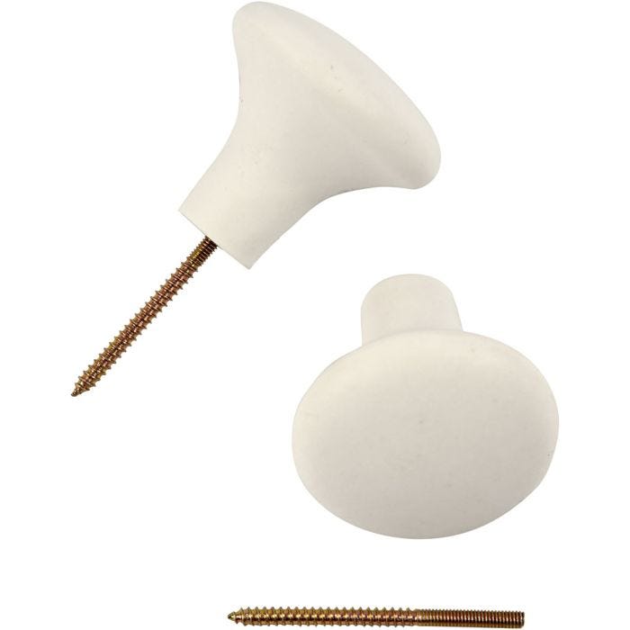 Gancho, A: 5,1 cm, dia 5,4 cm, blanco, 4 ud/ 1 paquete