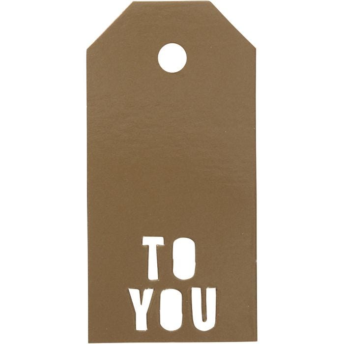 Eiquetas regalo, TO YOU, medidas 5x10 cm, 300 gr, dorado, 15 ud/ 1 paquete