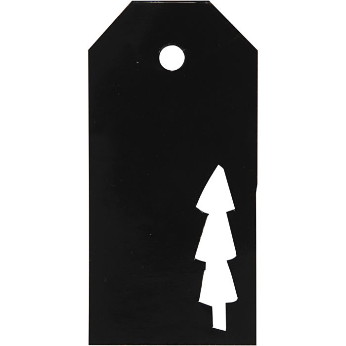 Eiquetas regalo, medidas 5x10 cm, 300 gr, negro, 15 ud/ 1 paquete