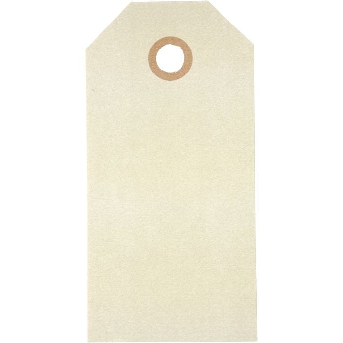Etiquetas Manila, medidas 5x10 cm, 250 gr, crema, 20 ud/ 1 paquete