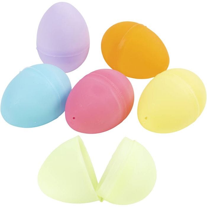 Huevo, A: 6 cm, dia 4 cm, colores pastel, 12 ud/ 1 paquete
