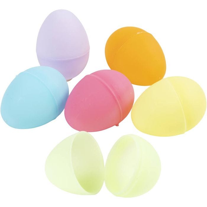 Huevo, A: 4,5 cm, dia 3 cm, colores pastel, 24 ud/ 1 paquete