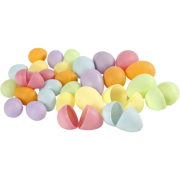 Huevo, A: 4,5+6 cm, dia 3+4 cm, colores pastel, 180 ud/ 1 paquete