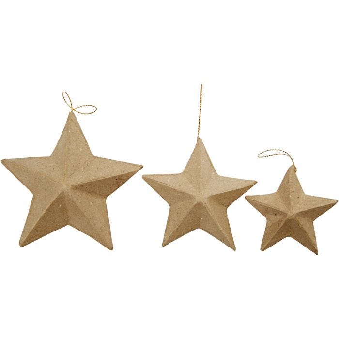 Estrellas, dia 7,5+10+12,5 cm, 6 ud/ 1 paquete