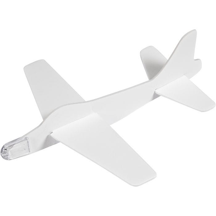 Avión, L. 19 cm, A: 17,5 cm, blanco, 2 ud/ 1 paquete