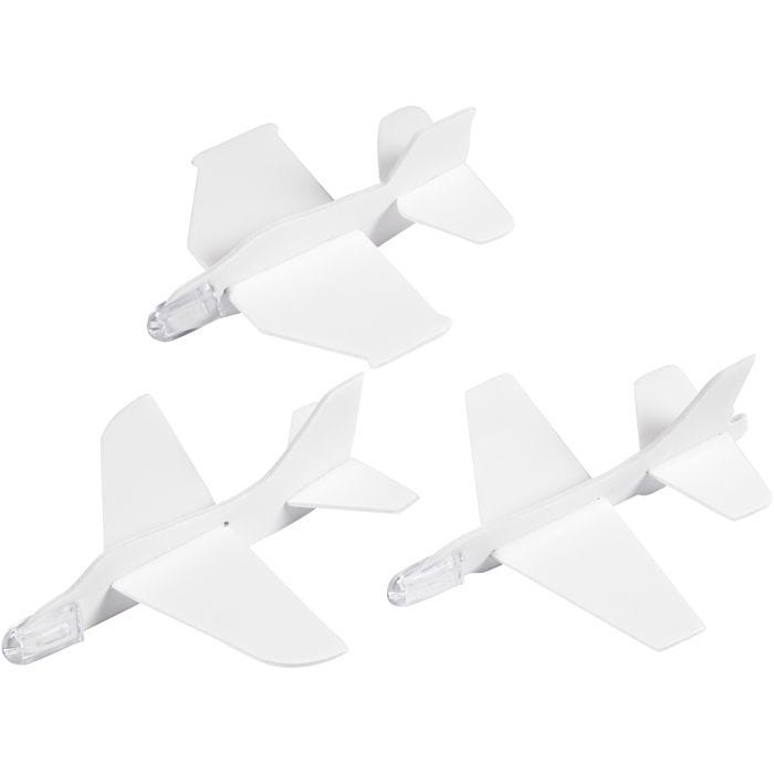 Avión, 11,5-12,5 cm, 11-12 cm, blanco, 3ud/ 1 paquete