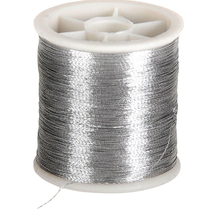 Hilo de Coser, grosor 0,15 mm, plata, 100 m/ 1 rollo