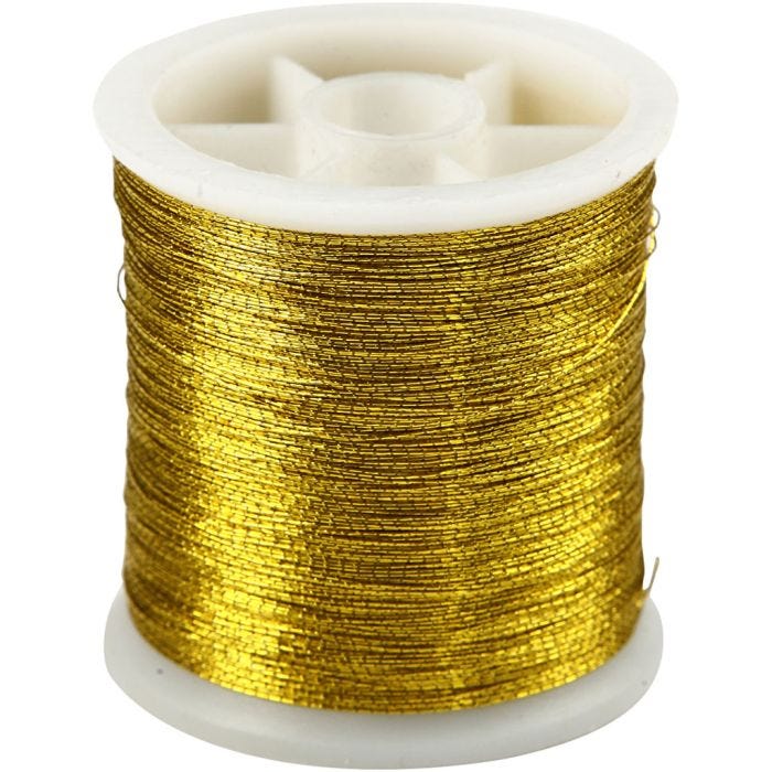 Hilo de Coser, grosor 0,15 mm, dorado, 100 m/ 1 rollo