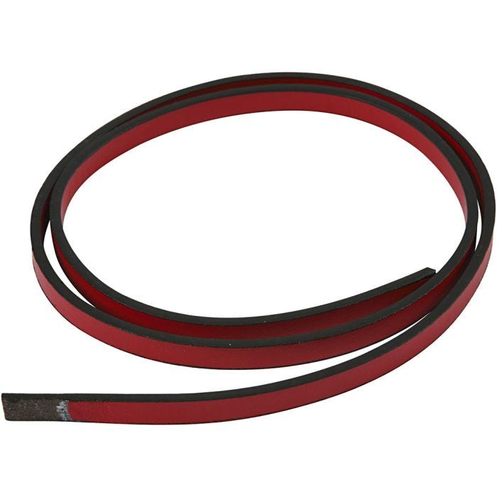 Cinturón de Cuero, A: 10 mm, grosor 3 mm, rojo, 1 m/ 1 paquete