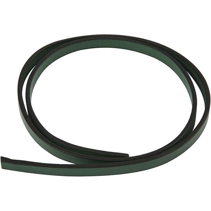 Cinturón de Cuero, A: 10 mm, grosor 3 mm, verde, 1 m/ 1 paquete
