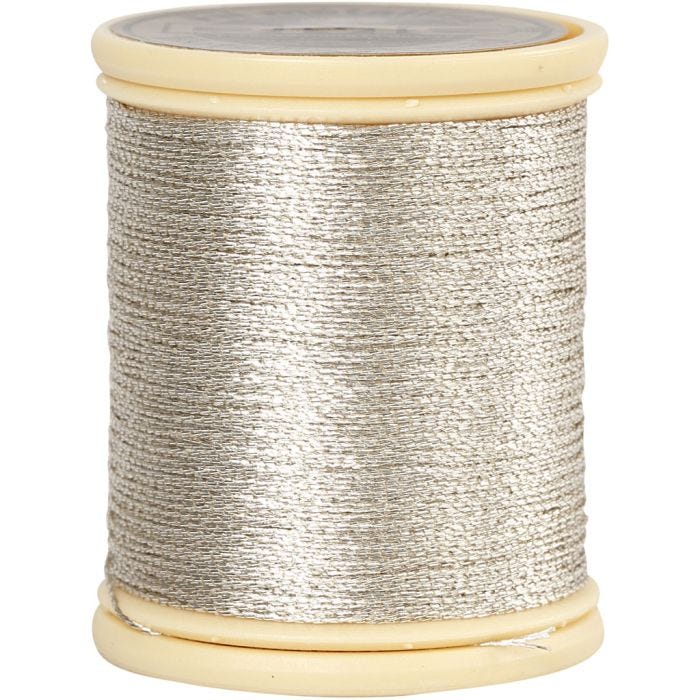 Hilo Metalizado DMC, grosor 0,36 mm, plata, 40 m/ 1 rollo