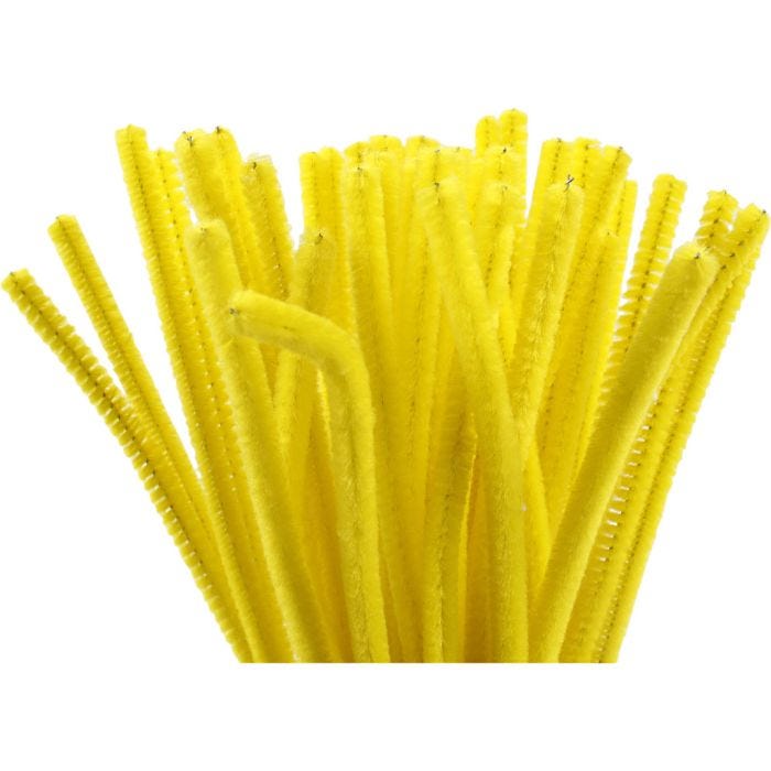 Chenilla, L. 30 cm, grosor 6 mm, amarillo, 50 ud/ 1 paquete