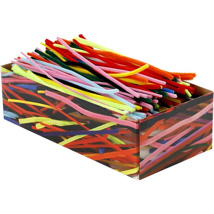 Chenilla, L. 30 cm, grosor 4+6+9 mm, surtido de colores, 700 stdas/ 1 paquete