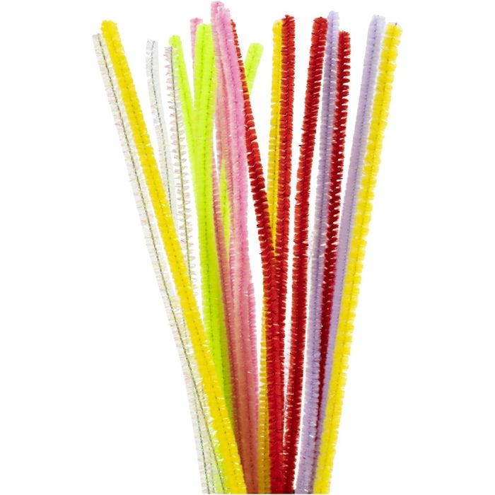 Chenilla, L. 30 cm, grosor 6 mm, colores primaverales, 24 stdas/ 1 paquete