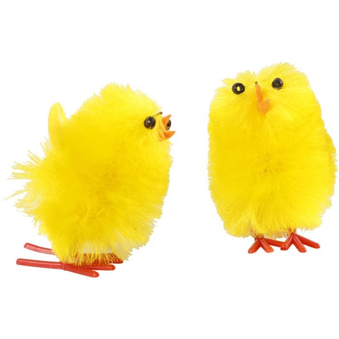 Pollos de pascua, A: 30 mm, amarillo, 12 ud/ 1 paquete