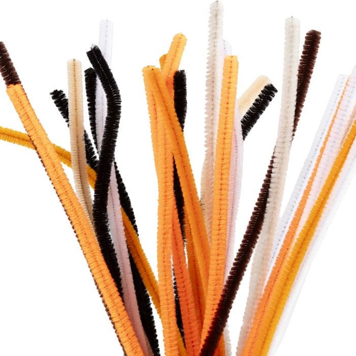 Chenilla, L. 30 cm, grosor 6 mm, colores, 25 stdas/ 1 paquete