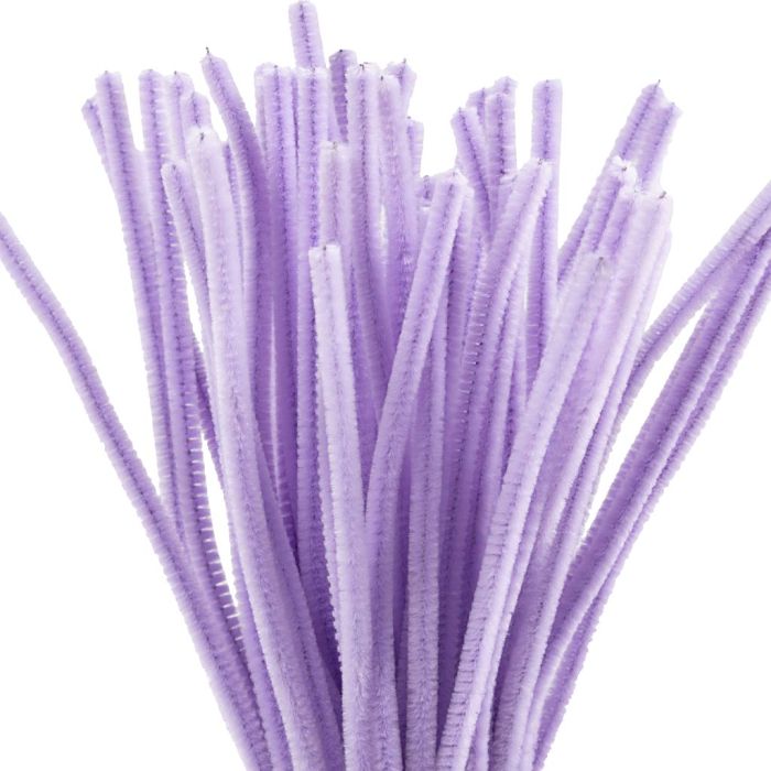 Chenilla, L. 30 cm, grosor 6 mm, morado, 50 ud/ 1 paquete