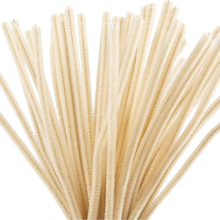Chenilla, L. 30 cm, grosor 6 mm, beige, 50 ud/ 1 paquete