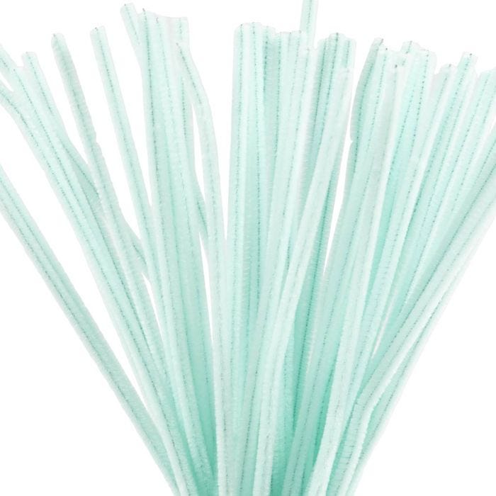 Chenilla, L. 30 cm, grosor 6 mm, azul turquesa light, 50 ud/ 1 paquete
