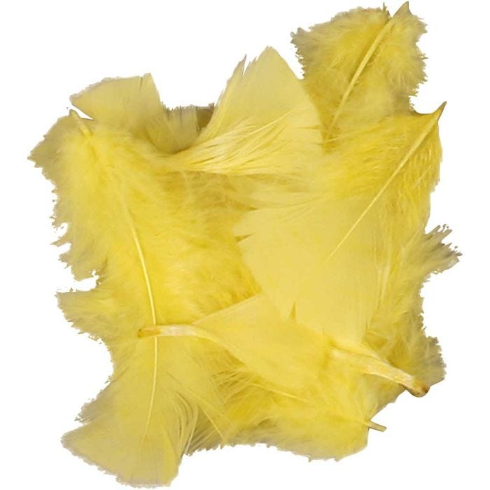 Plumón, medidas 7-8 cm, amarillo, 50 gr/ 1 paquete