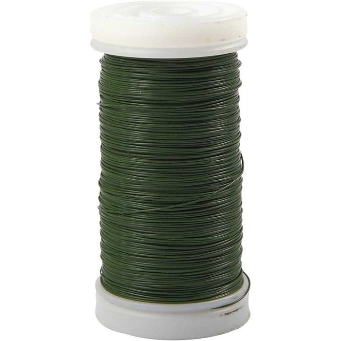 Alambre floral, grosor 0,31 mm, 100 gr, verde, 160 m/ 1 rollo