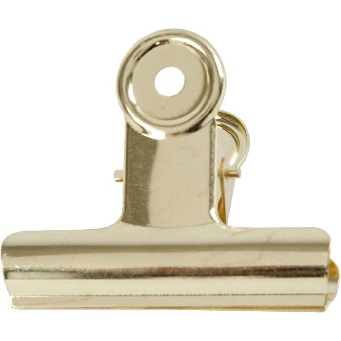 Clip de bulldog metálico, A: 7,5 cm, latón, 6 ud/ 1 paquete