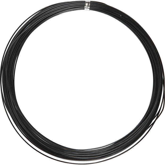 Alambre de aluminio, redondo, grosor 1 mm, negro, 16 m/ 1 rollo