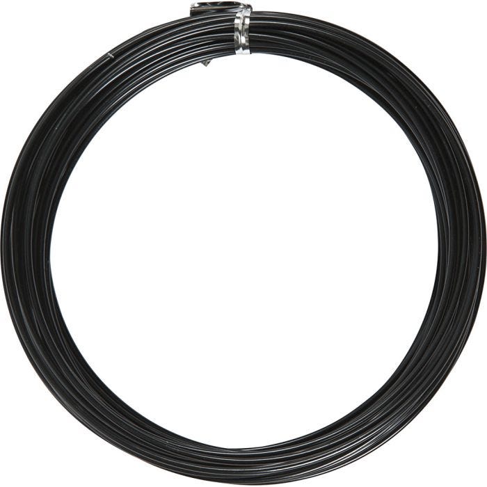 Alambre de aluminio, Redondo, grosor 2 mm, negro, 10 m/ 1 rollo