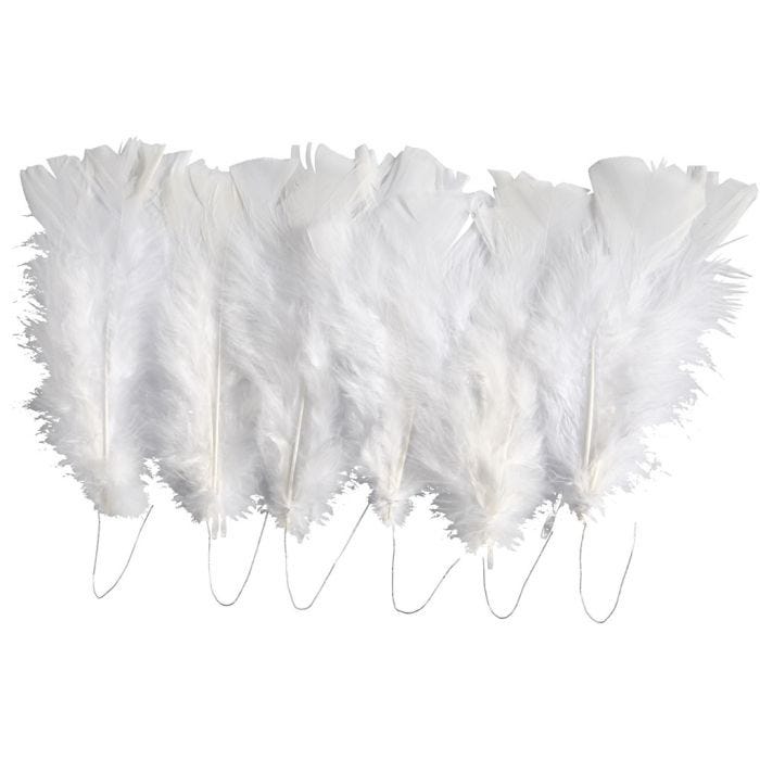 Plumas, L. 11-17 cm, blanco, 18 fajo/ 1 paquete