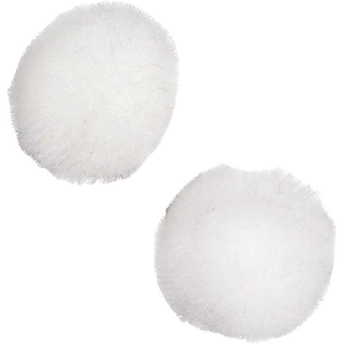 Pompon, dia 15 mm, blanco, 200 ud/ 1 paquete