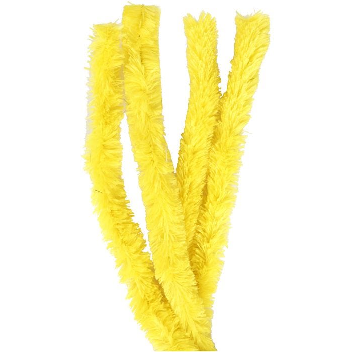 Chenilla, L. 40 cm, grosor 30 mm, amarillo, 4 ud/ 1 paquete