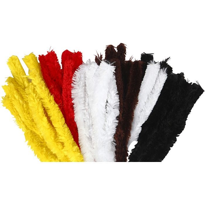 Chenilla, L. 40 cm, grosor 30 mm, surtido de colores, 48 ud/ 1 paquete