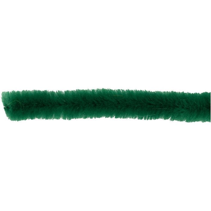Chenilla, L. 30 cm, grosor 6 mm, verde oscuro, 50 ud/ 1 paquete