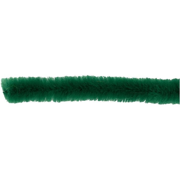 Chenilla, L. 30 cm, grosor 9 mm, verde oscuro, 25 ud/ 1 paquete