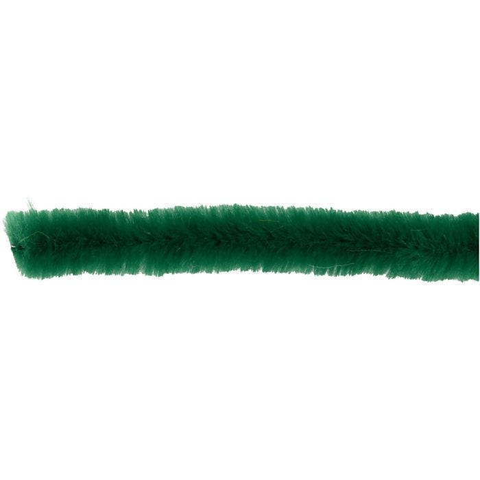 Chenilla, L. 30 cm, grosor 15 mm, verde oscuro, 15 ud/ 1 paquete