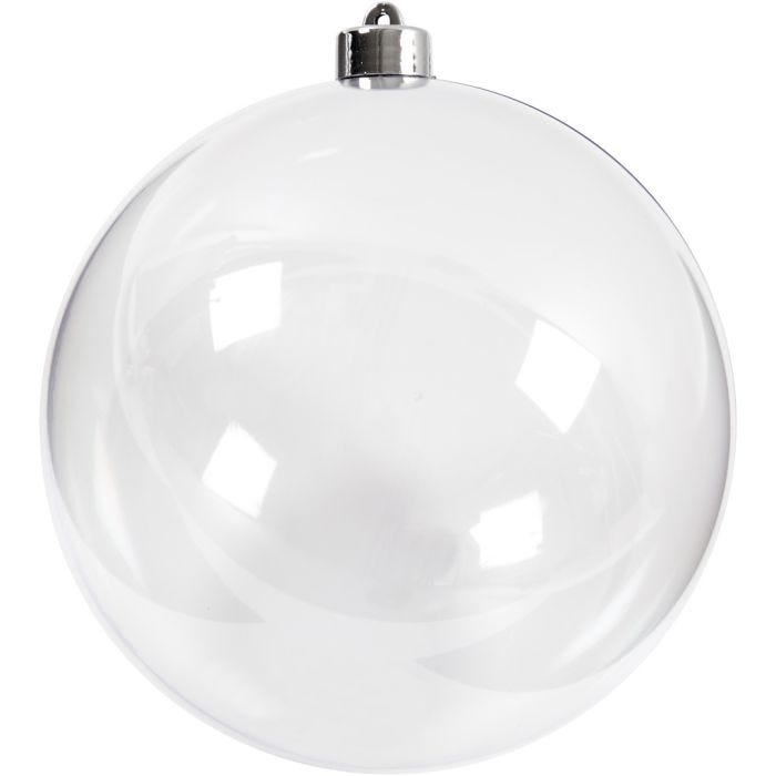 Adorno en forma de bola para decorar, 15,6 cm, transparente, 1 ud