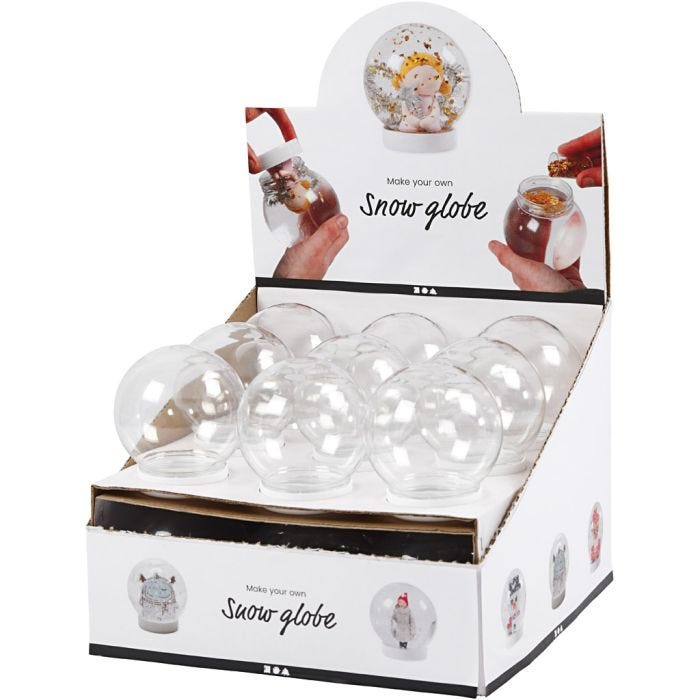 Bola de nieve, A: 8,5 cm, dia 8 cm, medida agujero 4,7 cm, 18 ud/ 1 paquete