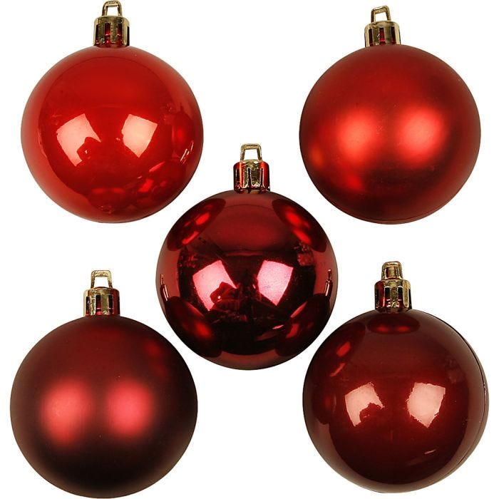 Bolas de Navidad, dia 6 cm, rojo harmonía, 20 ud/ 1 paquete