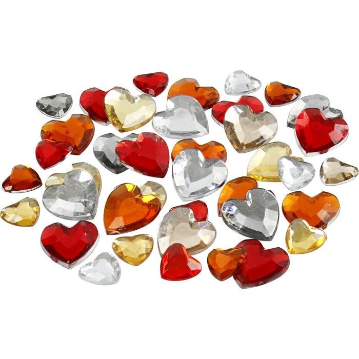 Joyas, medidas 6+10+14 mm, rojo harmonía, 252 ud/ 1 paquete