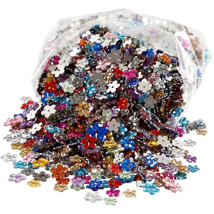 Joyas, dia 6+10+12 mm, surtido de colores, 2520 ud/ 1 paquete