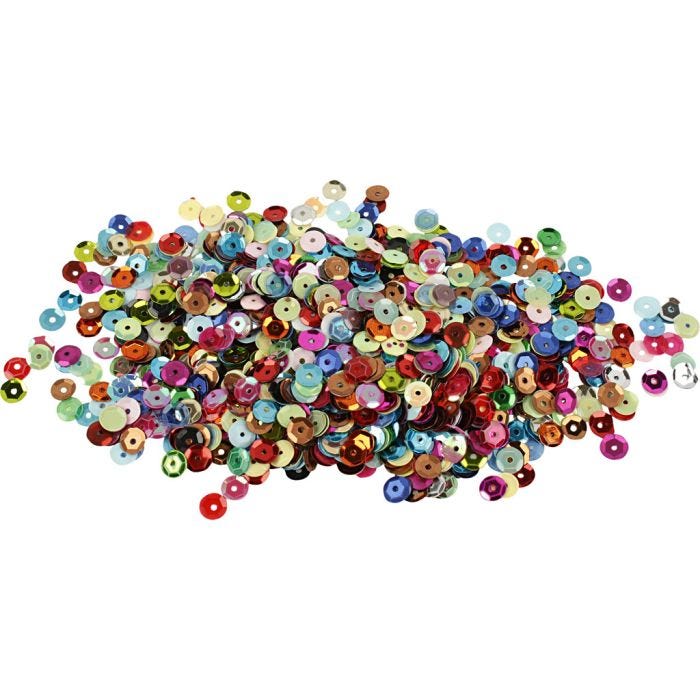 Lentejuelas redondas, Redondo, medidas 6 mm, 10 gr/ 1 paquete