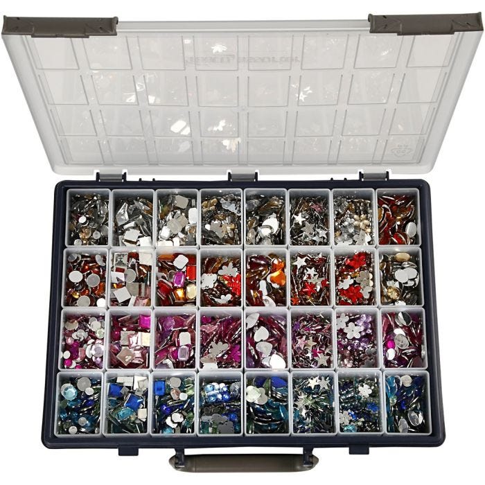 Joyas, dia 6-16 mm, surtido de colores, 32x360 ud/ 1 paquete