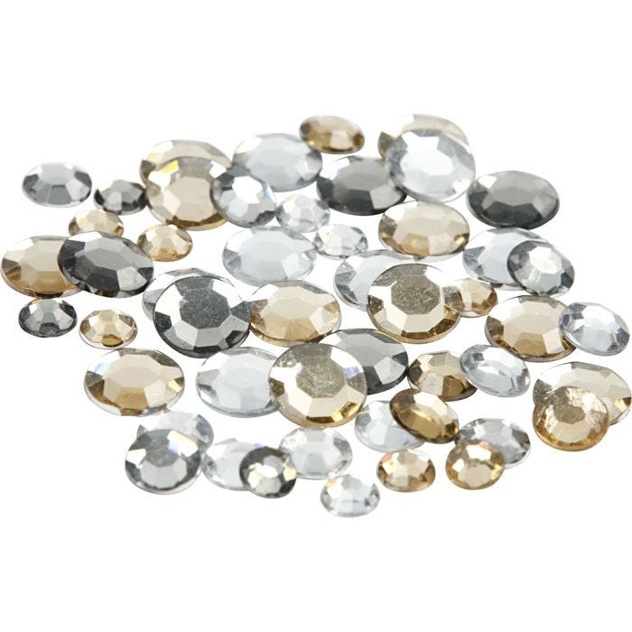 Joyas, redondas, medidas 6+9+12 mm, aceite dorado, 360 ud/ 1 paquete