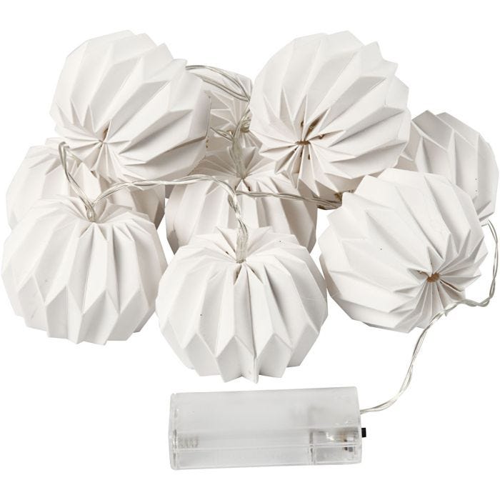 Tira de luces LED con lamparitas, Redondas, 55 mm, 100 cm, 75 mm, blanco, 1 ud