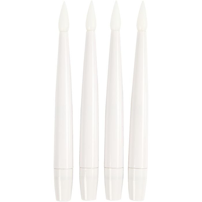Vela de árbol Navidad LED, A: 15,5 cm, dia 14 mm, 4 ud/ 1 paquete