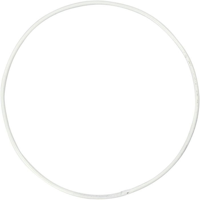 Aro de alambre metálico, dia 10 cm, grosor 2 mm, blanco, 10 ud/ 1 paquete